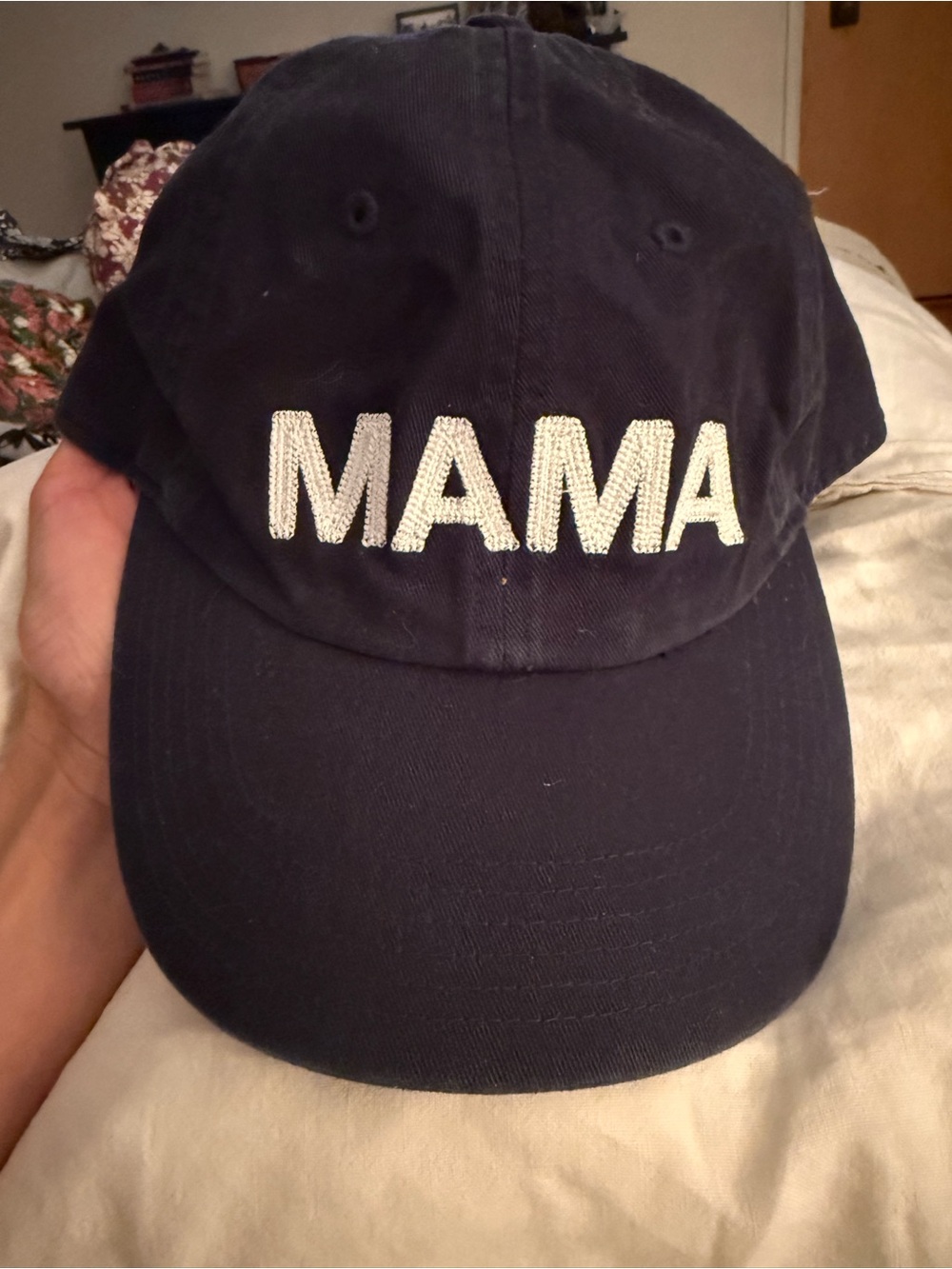 Ingrid & Isabel Navy Baseball Cap with White Script Logo